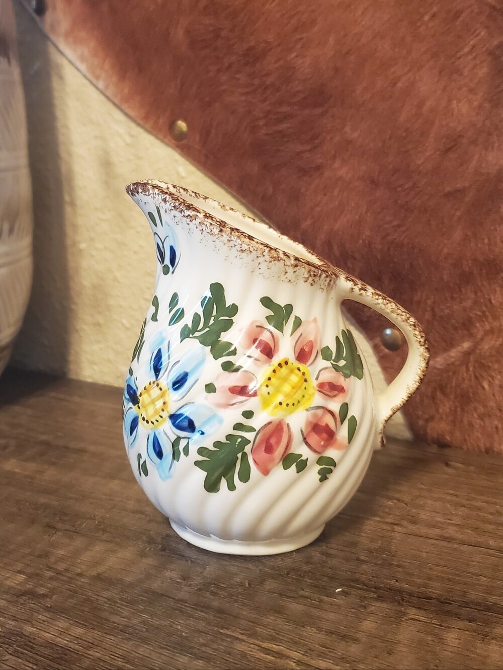 Hand-Painted Floral Creamer Pitcher - Vintage!